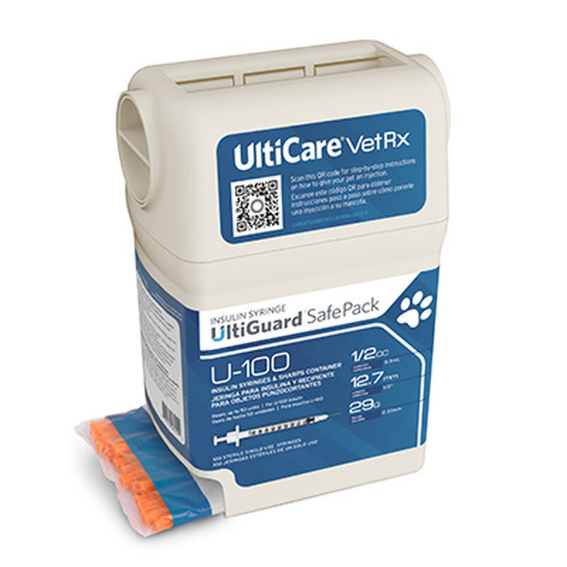 UltiCare VetRx UltiGuard Safe Pack U-100 Insulin Syringes Whole Unit Markings image number NaN