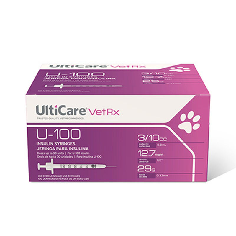 UltiCare VetRx U-100 Insulin Syringes Whole Unit Markings image number NaN